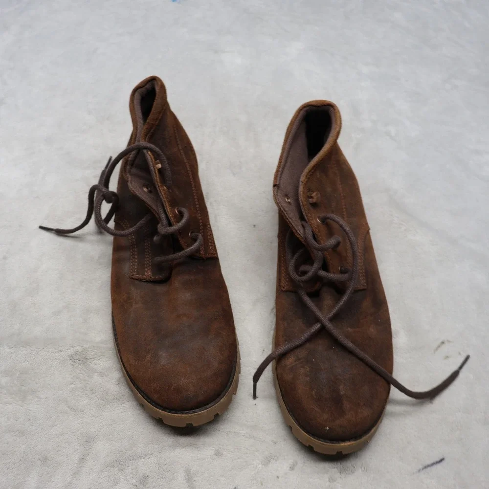 Wolverine Mens 11M Chukka Boots Brown Leather Suede Rugged Work Lace Up Casual